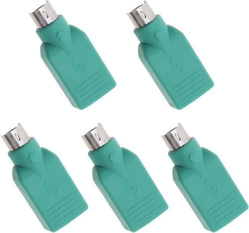 EMSea 5pcs USB Female to PS-2 Male Converter Changer Adapter for PC Keyboard Mouse