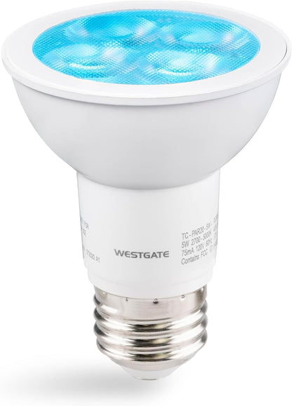 Westgate TC-PAR20-5W-RGBW-WIFI, Smart Lamps, 5W, RGBW PAR20 LED Bulbs, E26 LED, Color Changing Bulb, RGB Lights, Track Lighting, Spot Lights Indoor, Dimmable Light Bulbs, 1 per Box