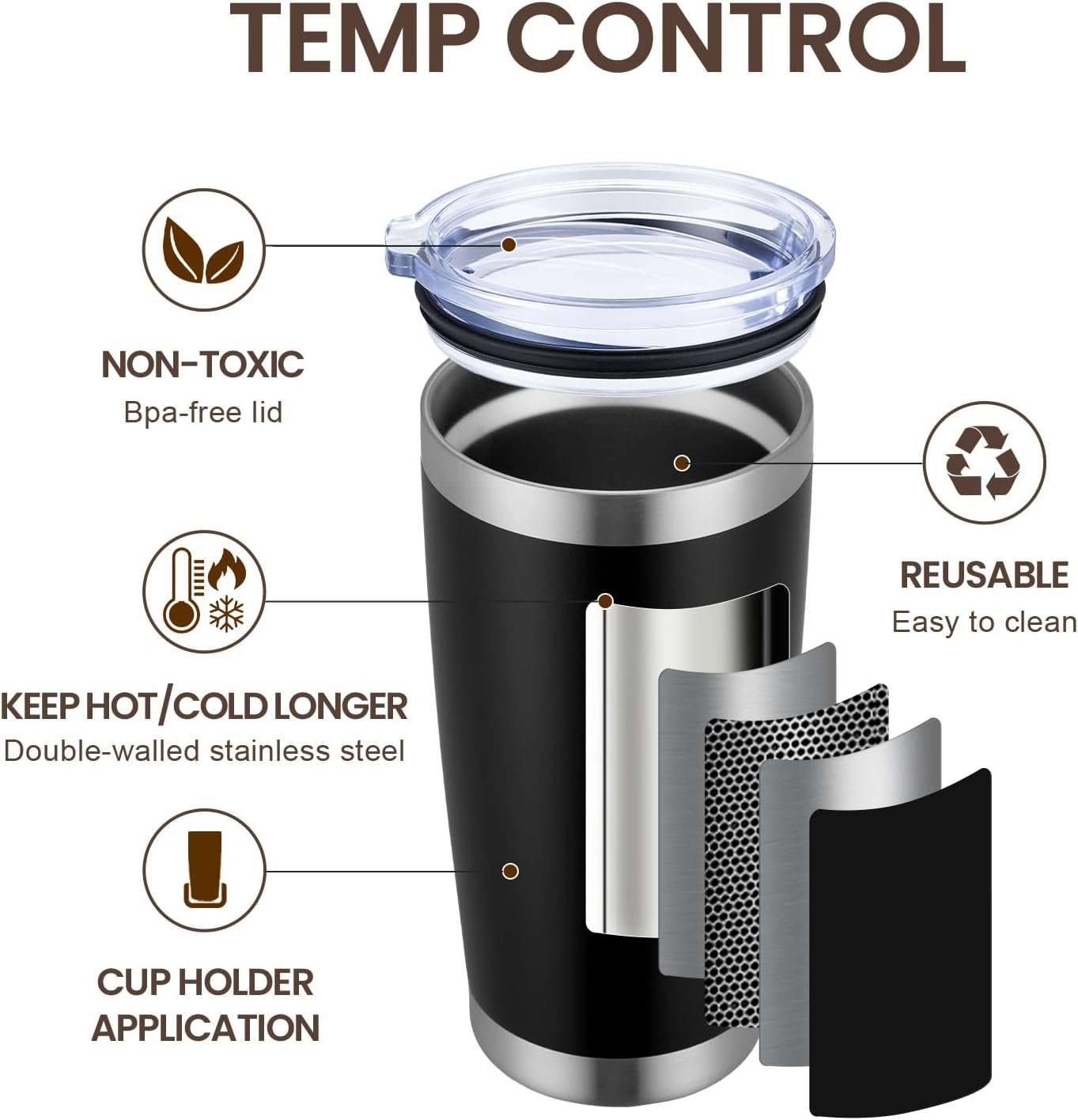 MEWAY 20oz Tumbler Double Wall Vacuum Insulated Travel Mug Bulk, Mix Color Stainless Steel Tumblers with Lid and Straw, Durable Powder Coated Coffee Cups for Cold & Hot Drinks
