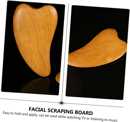 GOOHOCHY 3sets Wooden Scraping Massage Tool Natural Meridians Therapy Scraper for Facial Care Relax Muscles Enhance Skin Elasticity for Daily Use 4pcs*3