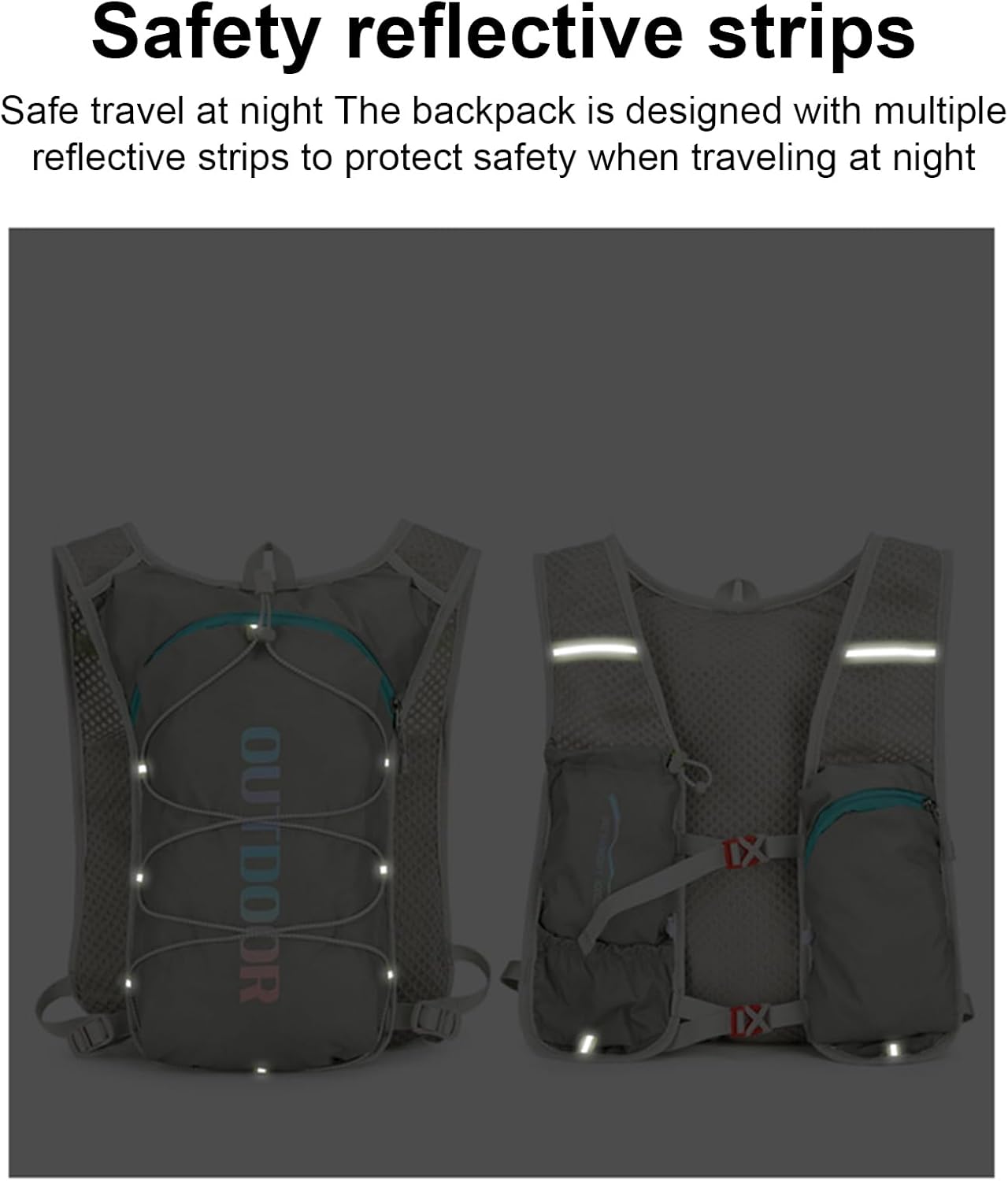 Hydration Pack, Hiking Water Vest, 8.66x14.96x1.97 Inches Multifunctional Lightweight Backpack, Leak Proof Hydration Gear for Travel, Cycling, Workout, Camping, Outdoor Fitness