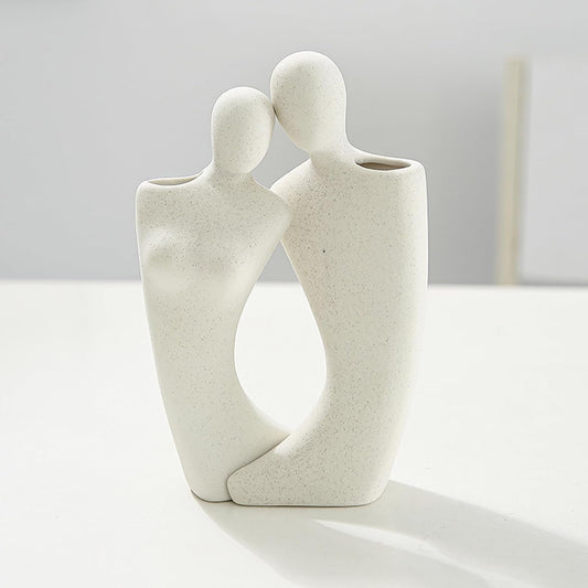 Couple Hugging Vase Sculpture Ceramic Ornaments, Home Decorations, Modern Body Vases for Grass Pampas Flower Tulip, Modern Indoor Decorative Vases, Home Decor