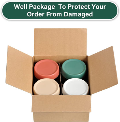 EONJOE 4-Pack 10oz Small Glass Jars with Lids Overnight Oats Meal Prep Salad Food Cereal Snacks Containers Pudding Yogurt Storage Airtight