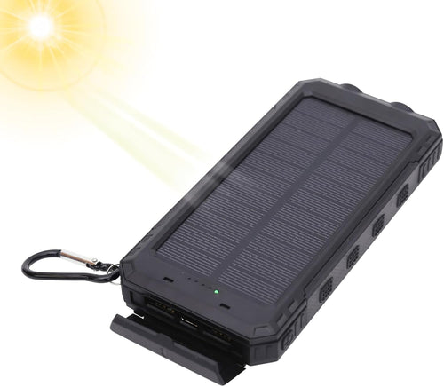 Solar Portable Charger | Portable Charger for Phones - 20000mAh Wireless Fast Charging Device with Flashlight for Camping Hiking Outdoor