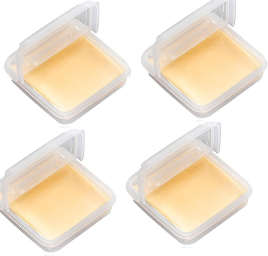4 PCS Cheese Storage Containers with Flip Lids, Sliced Cheese Container for Fridge, Clear Plastic Butter Block Cheese Slice Storage Box Portable Freezer Food Storage Containers