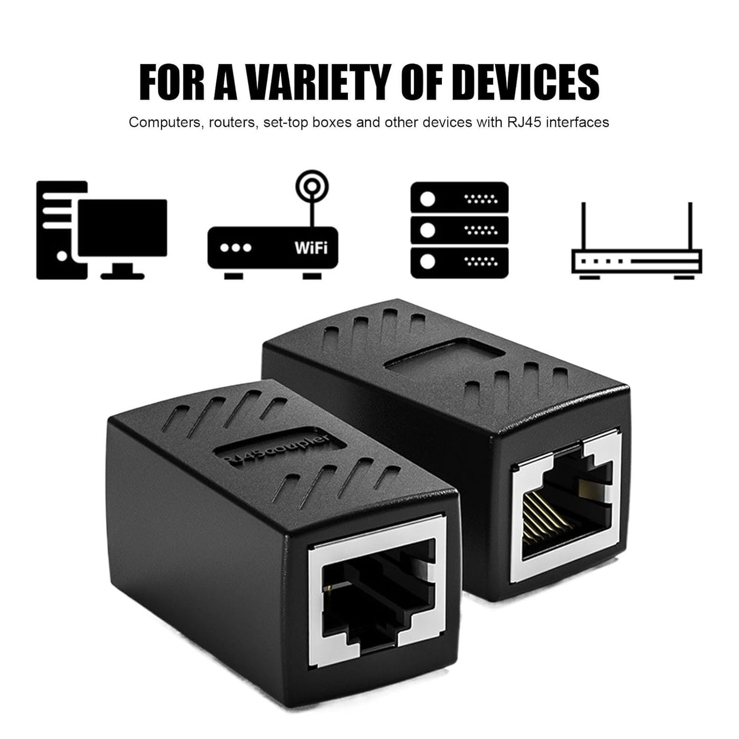 Ethernet Extender Adapter - Slim Ethernet Extension, Pure Copper Cable, Network Connector | Extension Adapter with Good Network Stability Streaming Device Connector for Smart Home Networking
