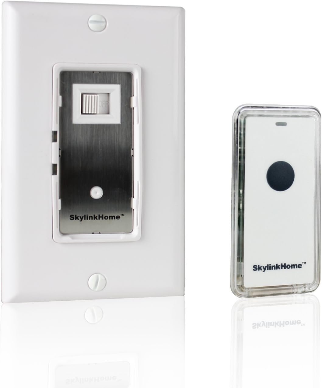 SkylinkHome WR-318 Dimmable Wall Switch with Snap on Remote Lighting Control in-Wall Home Automation Smart Light Receiver, SkylinkNet Compatible Easy DIY Installation Without Neutral Wire (300 Watts)