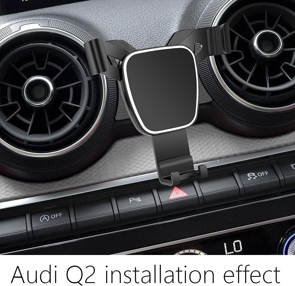 LUNQIN Car Phone Holder for Audi Q2 2018-2024 Car Accessories Navigation Bracket Interior Decoration Mobile Phone Holder