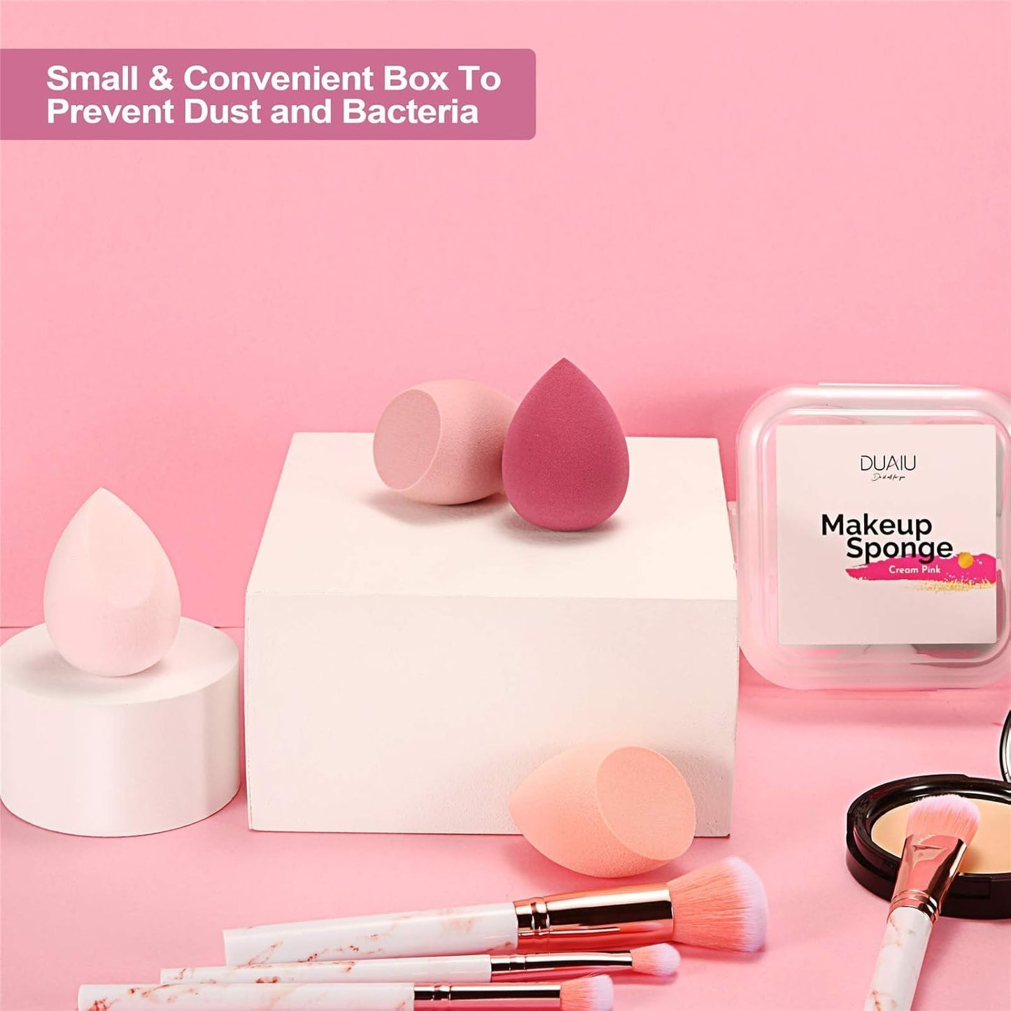 Fily DUAIU 4 Piece Set of Beauty Blender Foundation Sponge for Liquid Foundation Powder and Cream Make Up