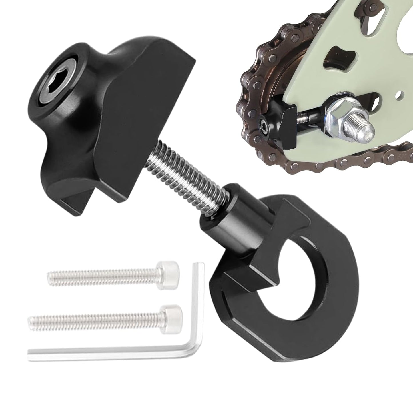 Bike Chains Tensioner, Folding Chain Fastener, 0.79x0.47x0.47 Inches Portable Safety Enhancer, Cycling Chain Alignment Tool for Men, Women and Improves Riding Stability