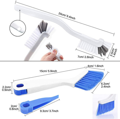 DABOBOTOOL4 Pieces Cleaning Brush Small Scrub Brush for Cleaning Bottle Sink Kitchen Brush, Edge Corner Grout Bathroom Cleaning Brushes, Sliding Door or Window Cleaning Brush