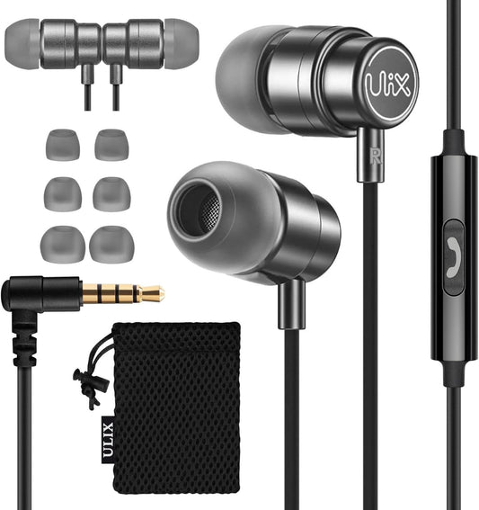 ULIX Rider Wired Earbuds in-Ear Headphones, Earphones with Microphone, 5 Years Warranty, Ecouteur avec Fil, Anti-Tangle Reinforced Cable, 48 Ω Driver, Bass Ear Buds Phones for iPhone, iPad, Samsung