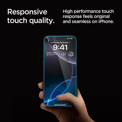 Spigen Tempered Glass Screen Protector [GlasTR EZ FIT - Privacy] Designed for iPhone 16 Pro Max [2Pack]