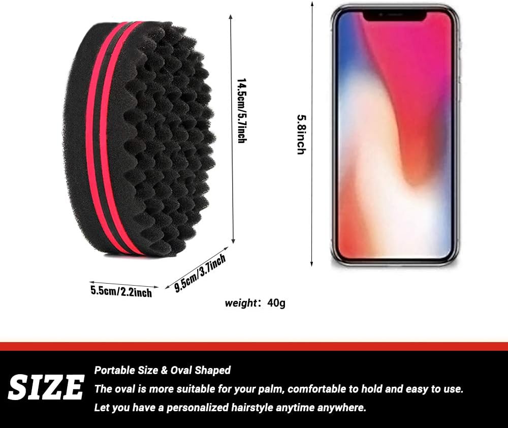 3Pcs Magic Hair Twist Sponge Brush, AUHOKY Premium Two-Sided Barber Curl Sponge with Small Holes, Men Women Children Hair Styling Care Tool for Afro Curling Coils Wave Hair Dreadlocks(3Colors)