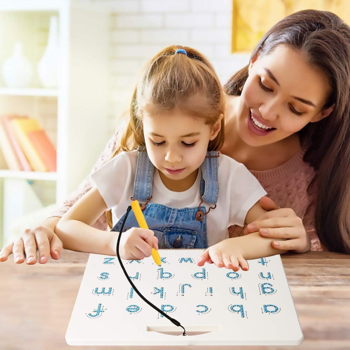Magnetic Letter Board Learning Toys: Dreampark Double-Sided with Stylus Montessori ABC Learning Toys for Kids Ages 3+ Alphabet Tracing Board & Travel Educational Gift