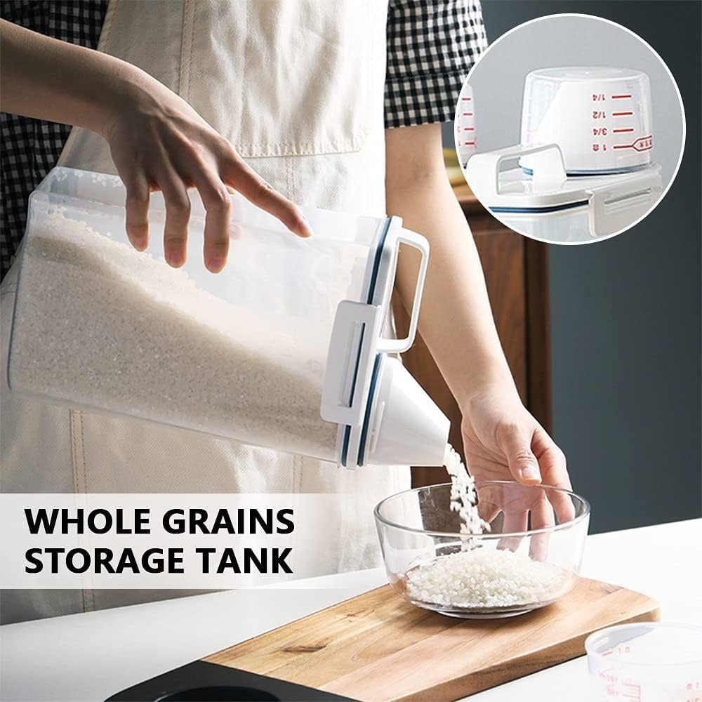 Rice Bin,Rice Storage Bins with Pourable Spout,Cereal Containers Dispenser,Sealed Rice Bi-n Refrigerator Storage for Flour, Cereal, Pasta, Kitchen Pantry Organization(800-1000ML)