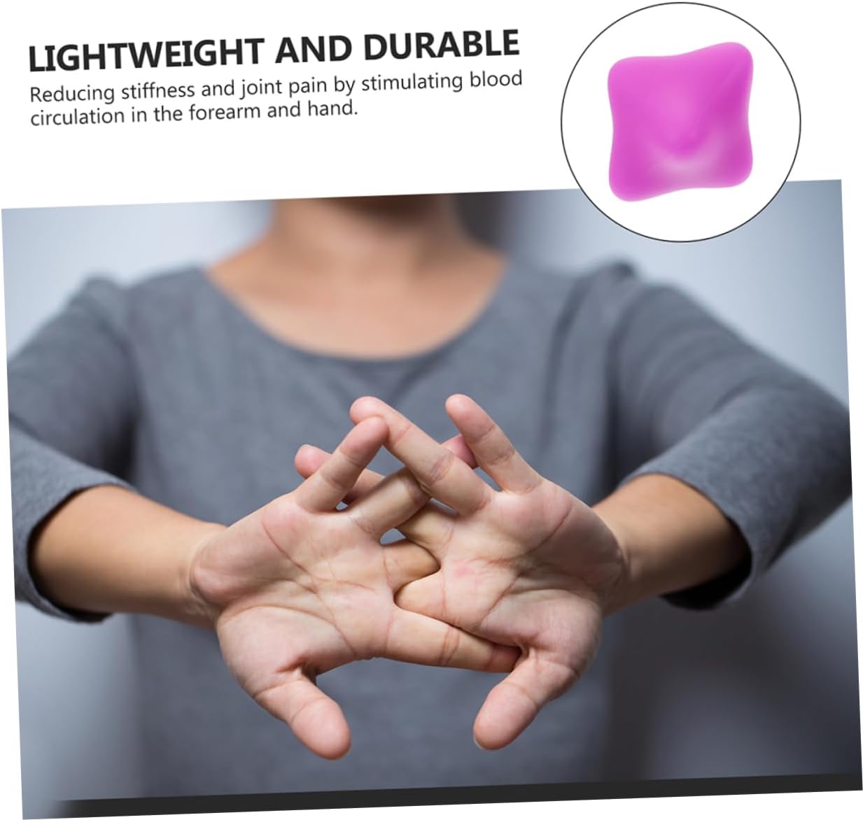 JOINPAYA 2 Pezzi Sfera Con Impugnatura Esagonale Dito Recupero Circolazione Mano Muscoli Terapia Massaggio Stretta Palla Palline Massaggianti Per Punti Di Agopuntura Blu Gel Di Silice