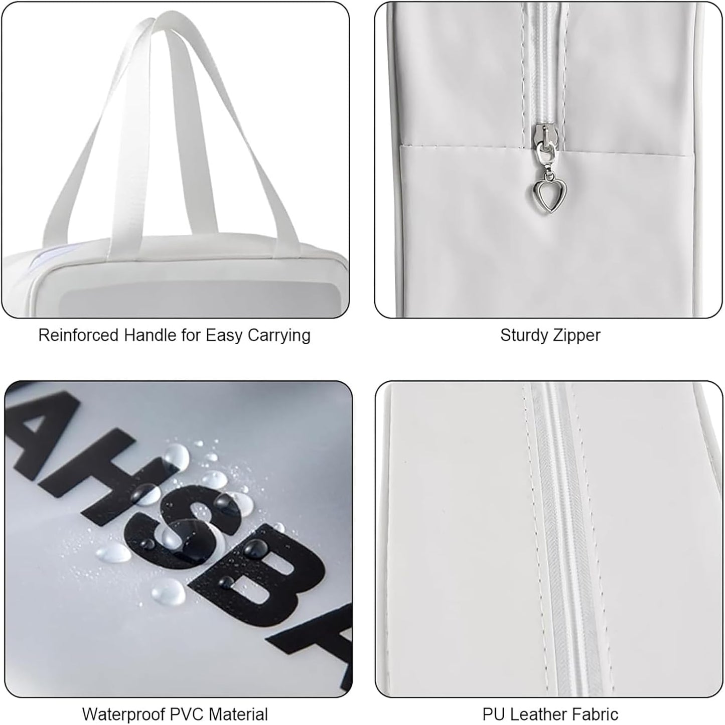QYINXIU TSA Approved Travel Toiletry Bag, 3 X Cosmetic Bag Clear, Clear Bags for Travel, Quart Size Travel Makeup Bag for Women Men (White)