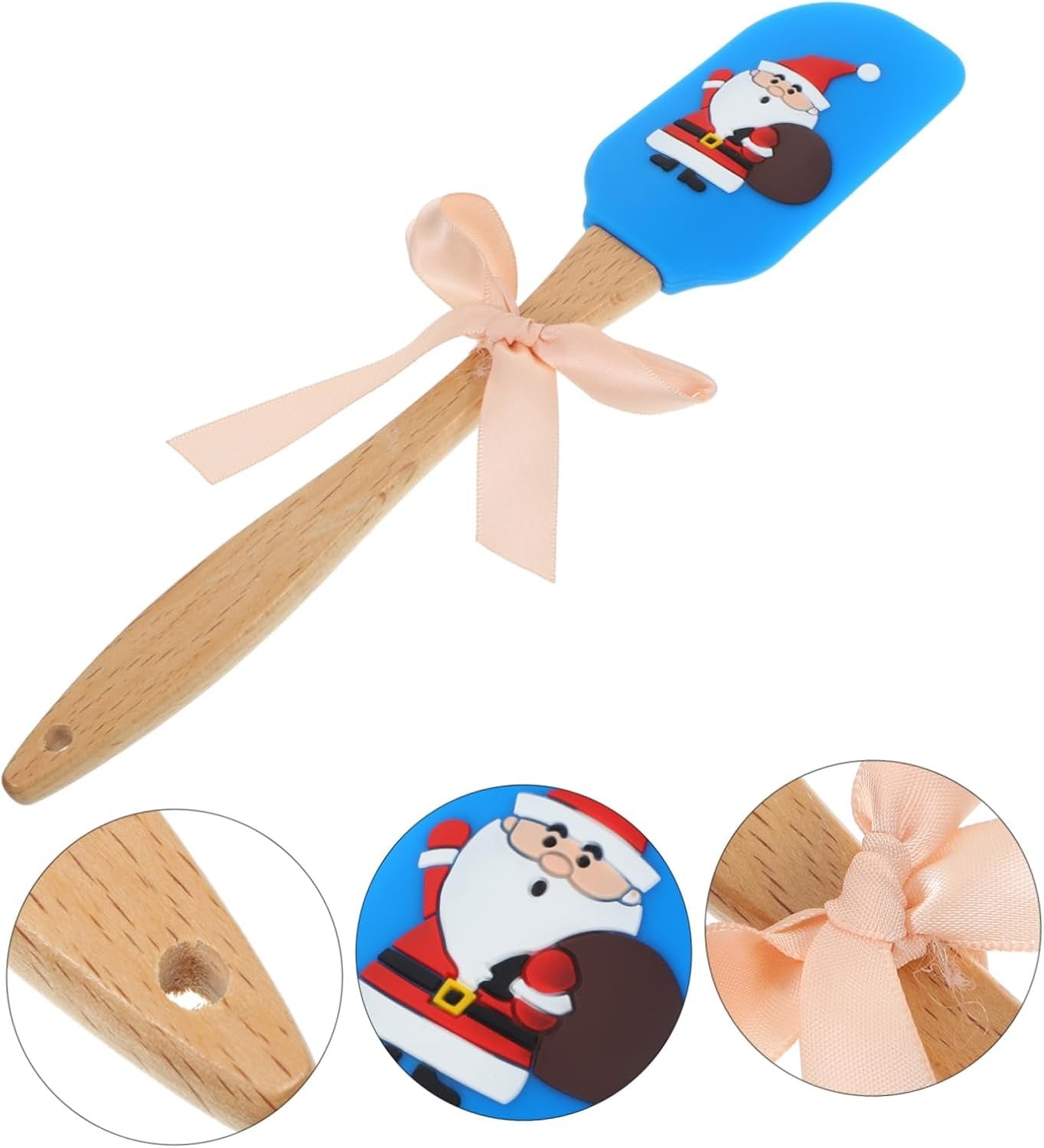 VICASKY 1 PC Silicone Christmas Scraper and Butter Whisk - Festive Kitchen Gadget Cookie Decorating Tool Perfect for Christmas Holidays