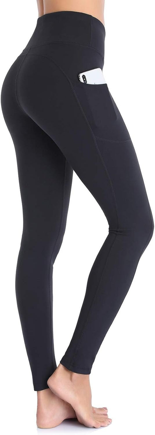 Ollrynns High Waist Yoga Pants with 2 Side Pockets for Women Non See Through Workout Leggings Tummy Control Workout Tights