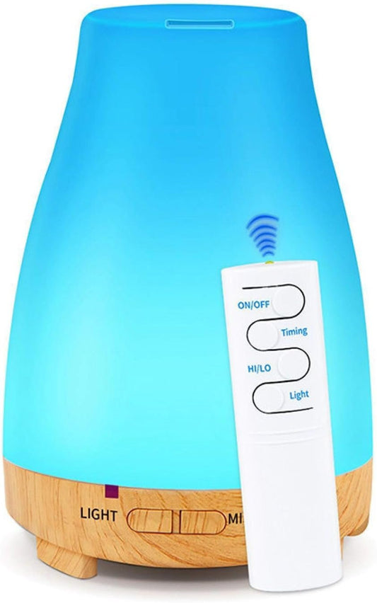 Aromatherapy Air Humidfier Aroma Diffuser Essential Oil Diffuser with Remote Control Led Night Light for Home White
