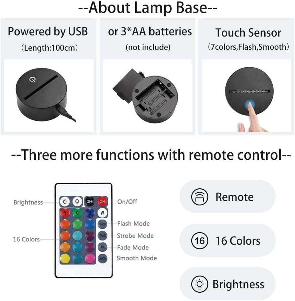 Lampada illusione 3D Luce notturna a LED Anime Boku No Hero Academia Midoriya Izuku Eri Colorful Change Touch Oggettistica per la casa Stanza dei regali del bambino Regalo della ragazza del ragazzo