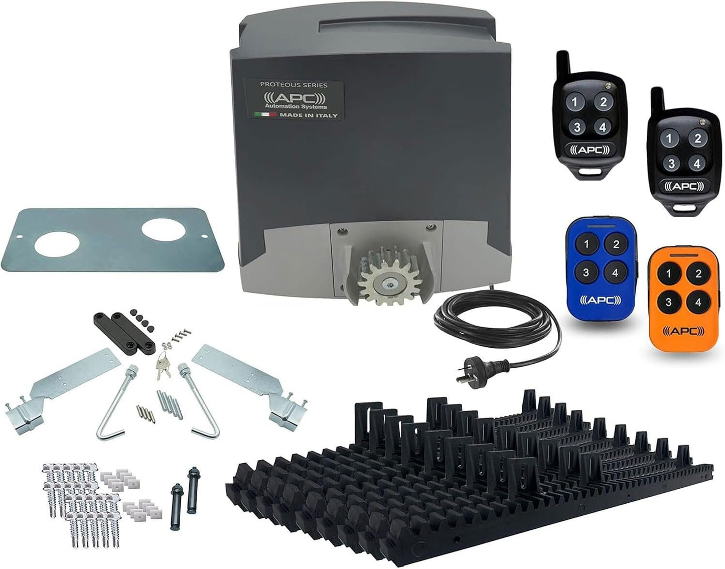 APC Sliding Gate Opener P500 Feature Rich AC to 24V DC Extra Heavy Duty Italian Made Sliding Gate Automation Kit with Encoder System