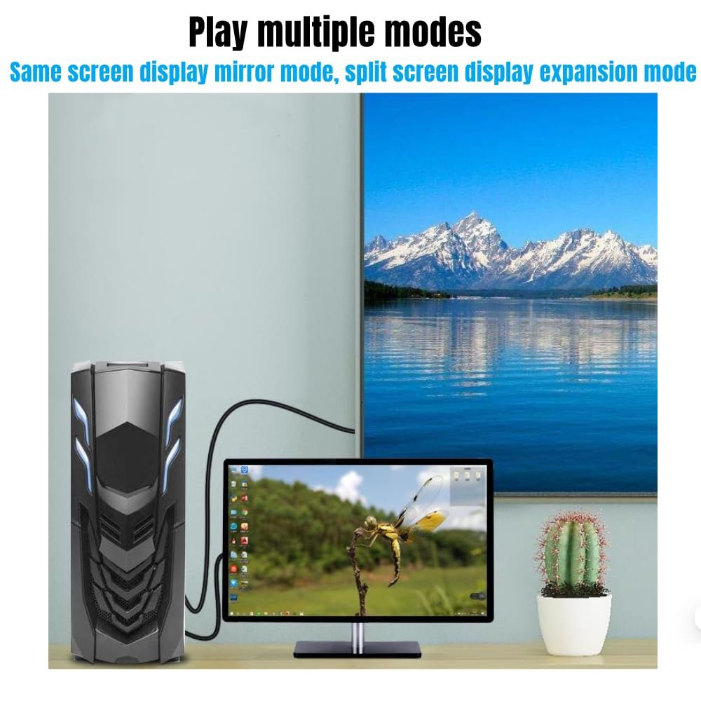 IOSSIOPPIA Displayport (DP) to VGA Conversion Cable DP to VGA Male Connection Adapter Cable 1080P high-Definition Conversion Gold-Plated Plug and Play Monitor, Desktop, Laptop (1.8M/5.9 feet)