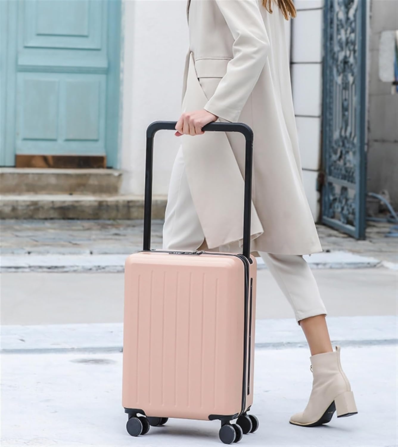 Luggage Suitcase Travel Carry On Luggage Security Combination Lock Suitcase Luggage Suitcase Checked Luggage Lightweight Suitcase (Color : White, Size : 20 inch)