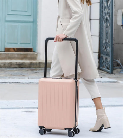 Luggage Suitcase Travel Carry On Luggage Security Combination Lock Suitcase Luggage Suitcase Checked Luggage Lightweight Suitcase (Color : White, Size : 20 inch)