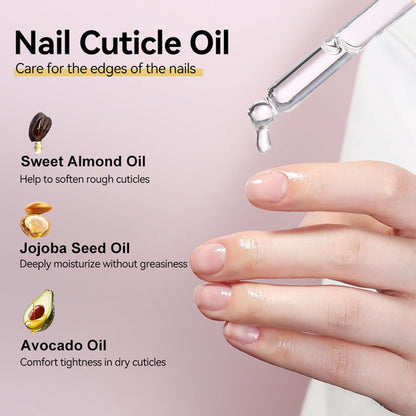 Cuticle Nail Oil, Hydrating Fingernail Care, Nourishing & Repairing Formula, Moisturizing & Strengthening, Travel & Home Use, 15ml, Clear, Single Bottle