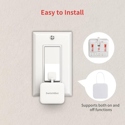 SwitchBot Smart Switch Pusher with Remote - No Wiring, Control with APP, Timer and Bluetooth Remote, Add SwitchBot Hub Mini to Make it Compatible with Alexa, Google Home, IFTTT (White)