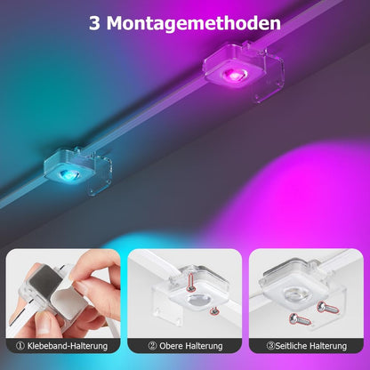 Solar Lights Permanent Outdoor Smart RGB Plus IC Outdoor Lighting, Work with Alexa (15m)