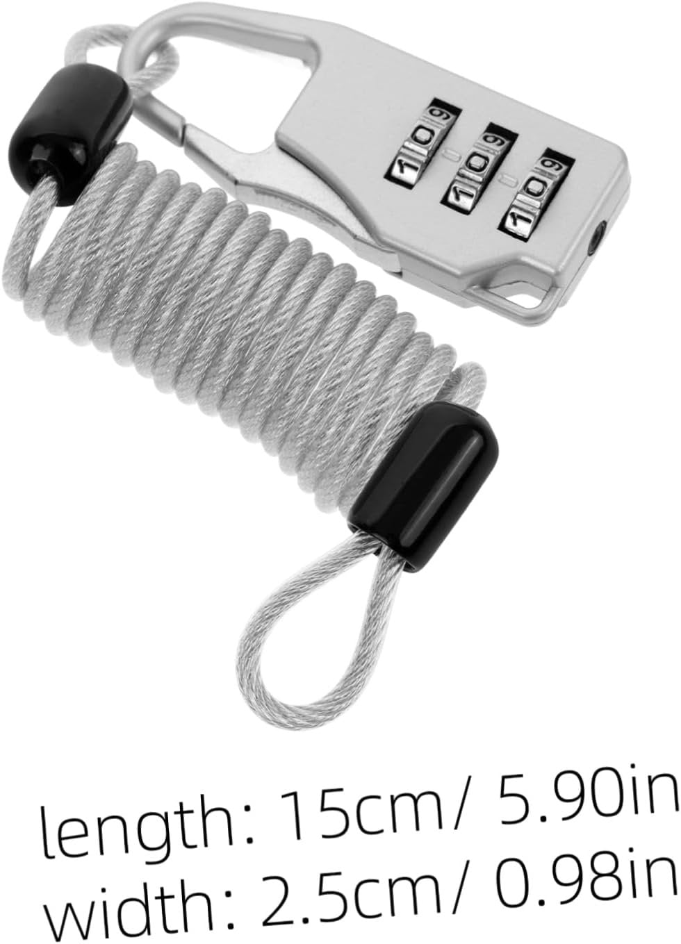 Amosfun 1Set Adjustable Theft Cable Lock for Luggage Motorcycles and Scooters Heavy Duty Spring Wire Combination Lock Design for Enhanced Security and Portability