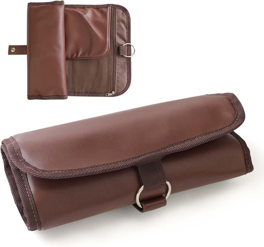 Travel Toiletry Bag for Men, Water-Resistant PU Leather Compact Roll Mens Toiletry Bag, Hanging Toiletry Bag for Travel Essentials
