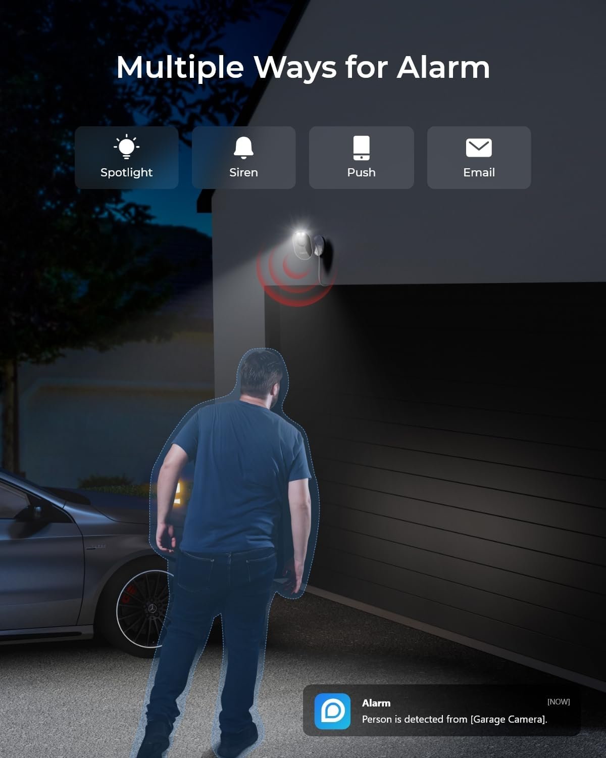 REOLINK Wireless Outdoor Security Camera Lumus 2K, Upgraded 4MP Spotlight Color Night Vision, 2.4/5GHz Dual-Band WiFi Plug in Camera, Smart Person/Vehicle/Animal Detection, Two-Way Talk, Local Storage
