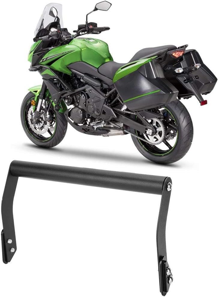 Motorcycle Brake Oil Tank + GPS Navigation Bracket, Phone Holder Modification Carbon Steel Fit for VERSYS650 KLE650 15-19