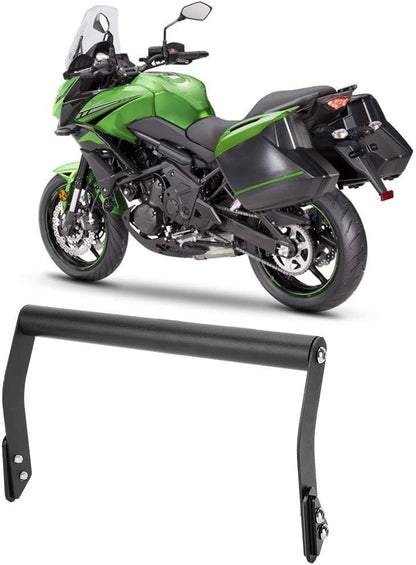 Motorcycle Brake Oil Tank + GPS Navigation Bracket, Phone Holder Modification Carbon Steel Fit for VERSYS650 KLE650 15-19