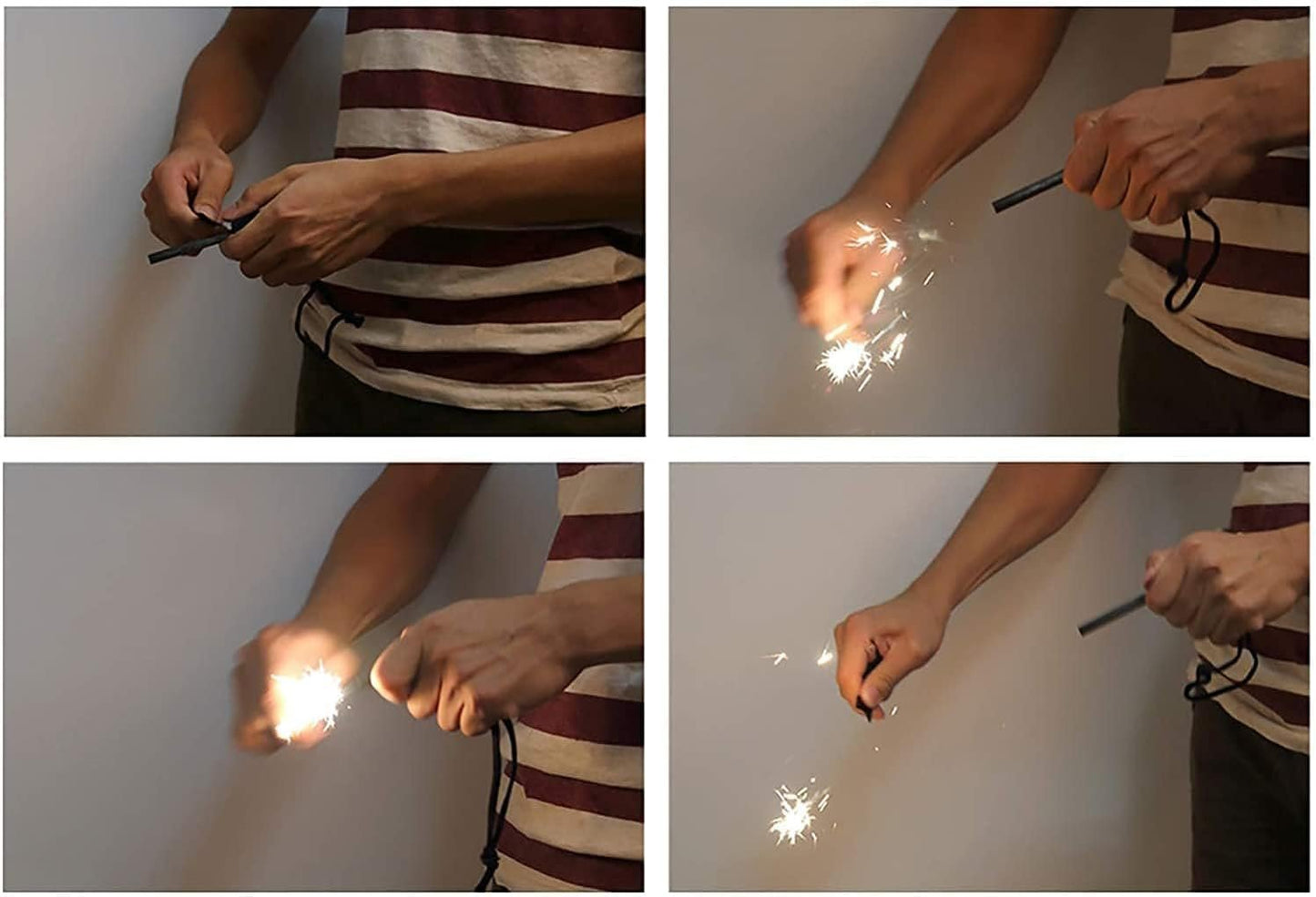 3 Pieces Flint Rods,Fire Starter,Flint Fire Starter Kit,Magnesium fire Starter,Ferrocerium Ferro Rod,fire Steel,with Magnesium Flint Outdoor Camping Emergency Survival Tool