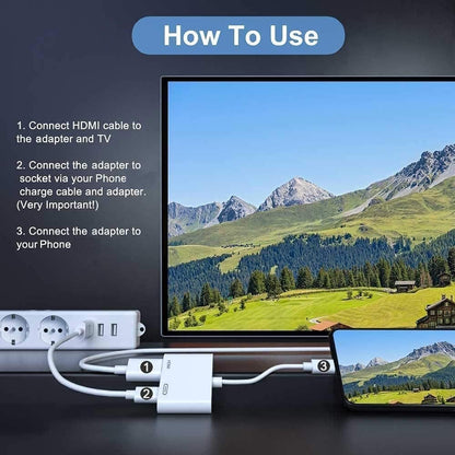 Lightning to HDMI Digital AV Adapter for iPhone,[Apple MFi Certified] 1080P Video & Audio Sync Screen AV Converter with Charging Port Compatible for iPhone 14/13/12/11/XS/Pad to HDTV/Projector/Monitor