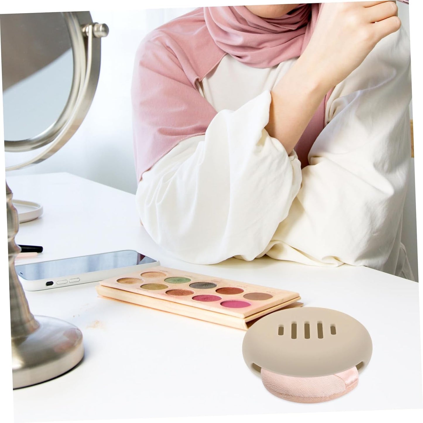 Beatifufu Kit Viaggio Per Spugna Da Trucco Astuccio Portatile in Silicone Per Piumino Da Cipria Accessori Make Up Compacti