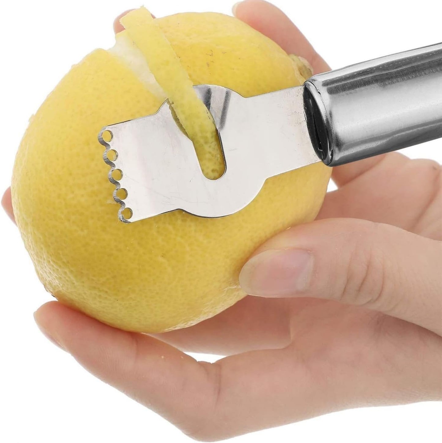 Lemon Peeler, Stainless Steel Lemon Peeler, Lemon Peeler, Kitchen Tool for Cocktails, Lime and Oranges, Kitchen Gadgets (Silver 1)
