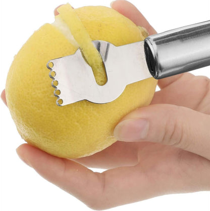 Lemon Peeler, Stainless Steel Lemon Peeler, Lemon Peeler, Kitchen Tool for Cocktails, Lime and Oranges, Kitchen Gadgets (Silver 1)
