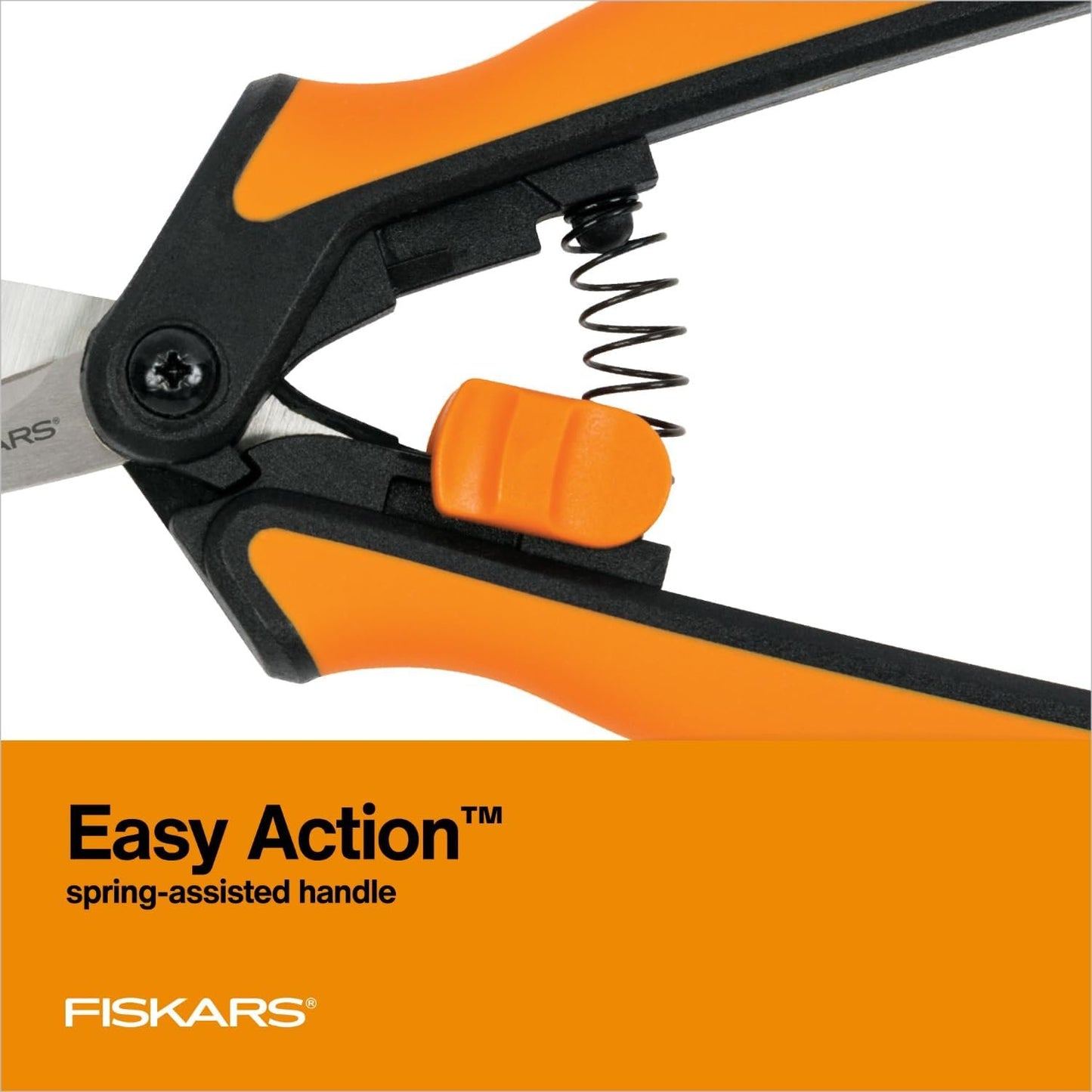 Fiskars Softouch Micro-Tip Pruning Snip, Non-Coated Blades, Orange/Black (399240-1003)