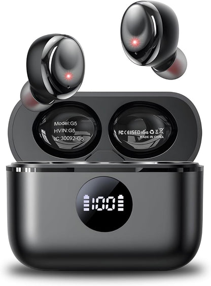 DUILEG Wireless Earbuds, Bluetooth 5.3 Headphones 50H Playtime with LED Digital Display Charging Case, IPX7 Waterproof in-Ear Earbuds HiFi Stereo Sound Earphone with Mic for Phone Computer Laptop