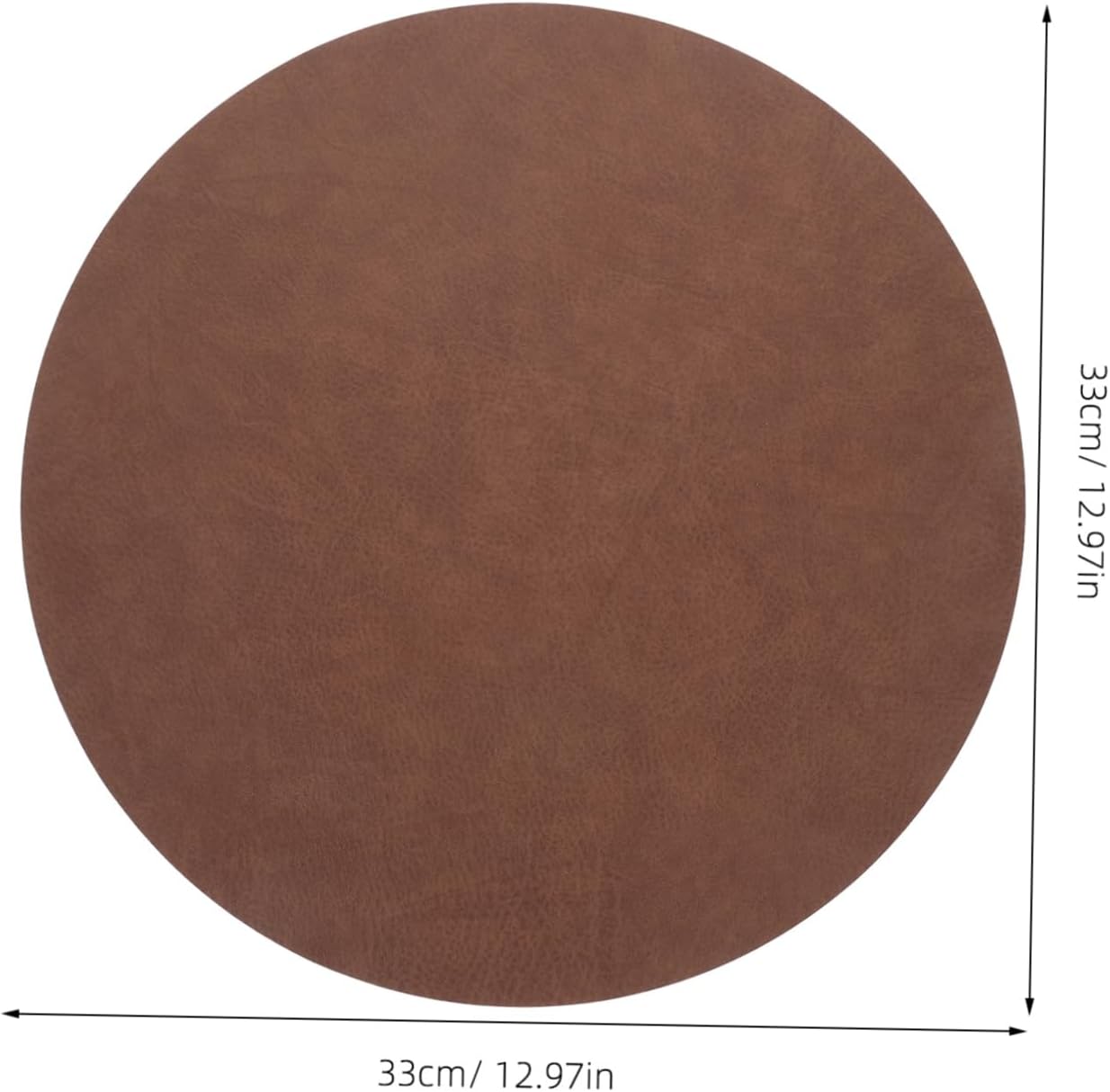 OSOLADY 6pcs Round Faux Leather Placemats Washable Pu Mats for Dining Kitchen Easy Maintenance Stylish Tabletop Protector
