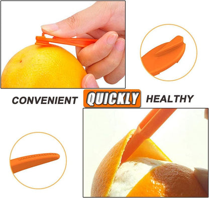 Orange Peeler tools Plastic Orange Peeler Citrus Remover Easy Open Citrus Lemon Citrus Peel Cutter Vegetable Slicer Fruit Tools Kitchen Gadgets (Orange 2 Pack)