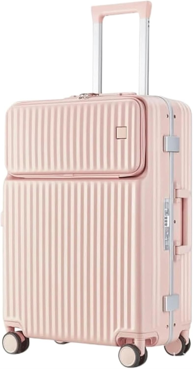 Trolley Suitcase Hand Luggage Durable Aluminium Frame for Hard Luggage Carry On Luggage Security TSA Lock Suitcase Suitcases Trolley (Colour: Pink, Size : 24 Inch), pink