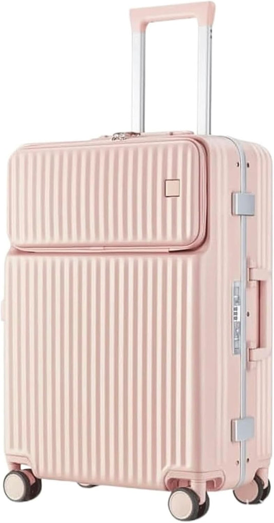 Trolley Suitcase Hand Luggage Durable Aluminium Frame for Hard Luggage Carry On Luggage Security TSA Lock Suitcase Suitcases Trolley (Colour: Pink, Size : 24 Inch), pink