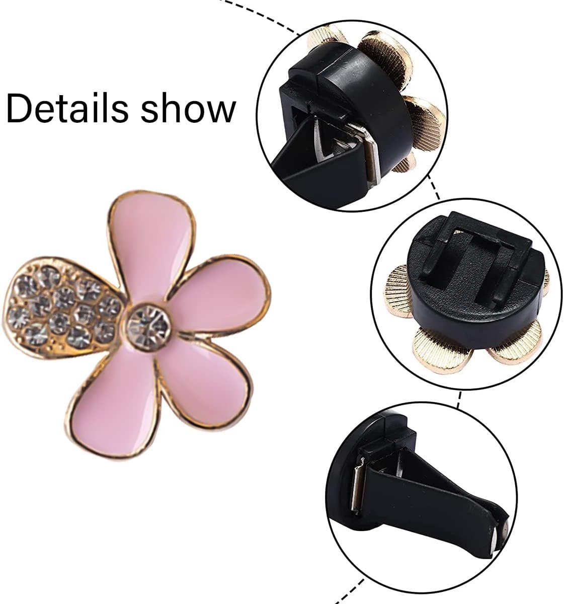 JNNJ 6 Pcs Daisy Flower Car Air Vent Air Vent Clip Car Air Freshener Flower Shape Car Perfume Diffuser Clip Cute Accessories for Car Interior Decoration (Pink)